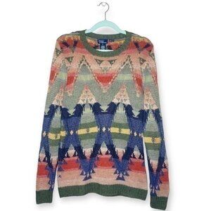 Vintage Polo by Ralph Lauren handknit western serape sweater silk linen alpaca